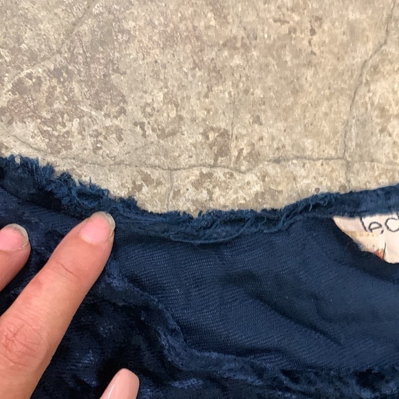 Vintage Le Chateau maxi Midnight Blue velvet Casual Dress - Picture 4 of 5